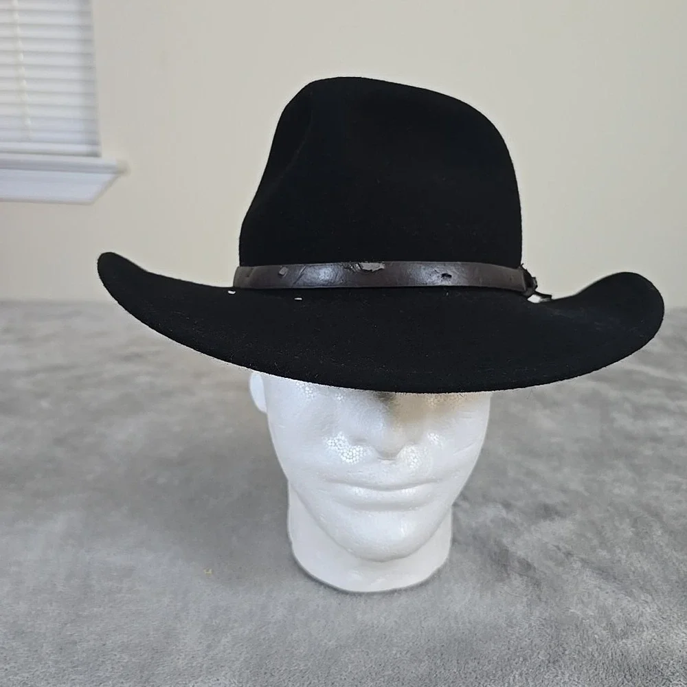 Scala‎ Hat Mens Medium Black Classic 100% Wool Fedora Extra Nice Dorfman